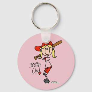 Girls Baseball Batter Up Tshirts and Gifts Keychain