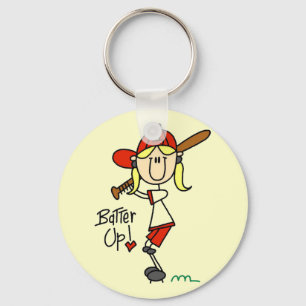 Girls Baseball Batter Up Tshirts and Gifts Keychain