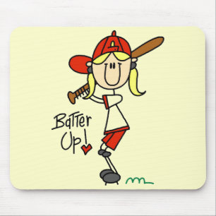Girls Baseball Batter Up Tshirts and Gifts Mouse Pad