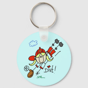 Girls Baseball Dive Tshirts and Gifts Keychain