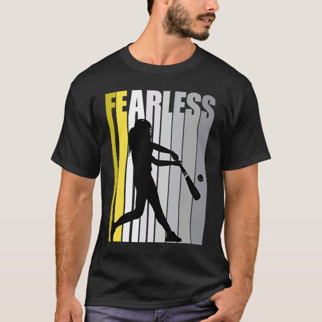 Girls Baseball Fierce Courage Strong Fierce Graphi T-Shirt (Front)