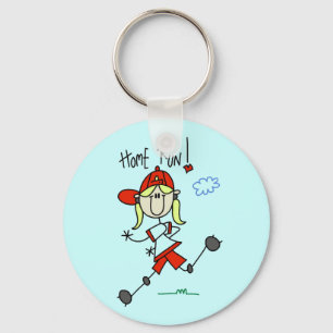 Girls Baseball Home Run Tshirts and Gifts Keychain