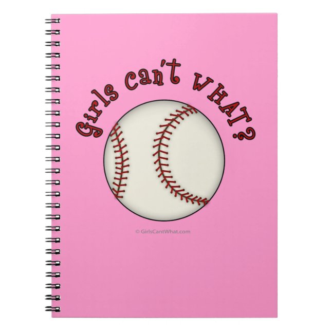 Girls Baseball-Red Notebook (Front)