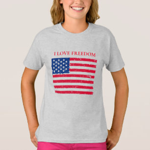 Girls Basic T-Shirt-Patriotic T-Shirt