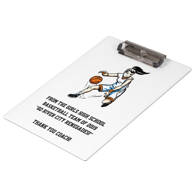 Girls Basketball Coach's Clipboard (Angled)