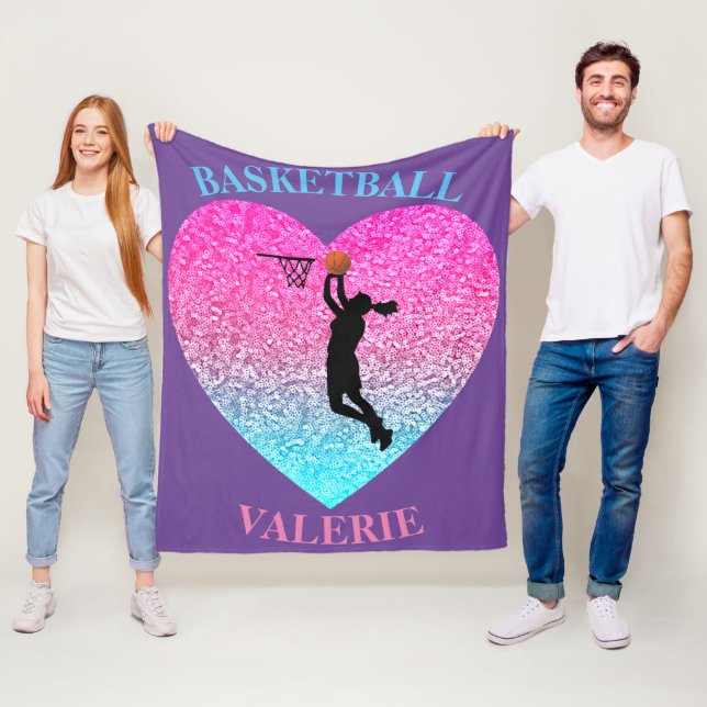 Girls Basketball Fleece Blanket (In Situ)