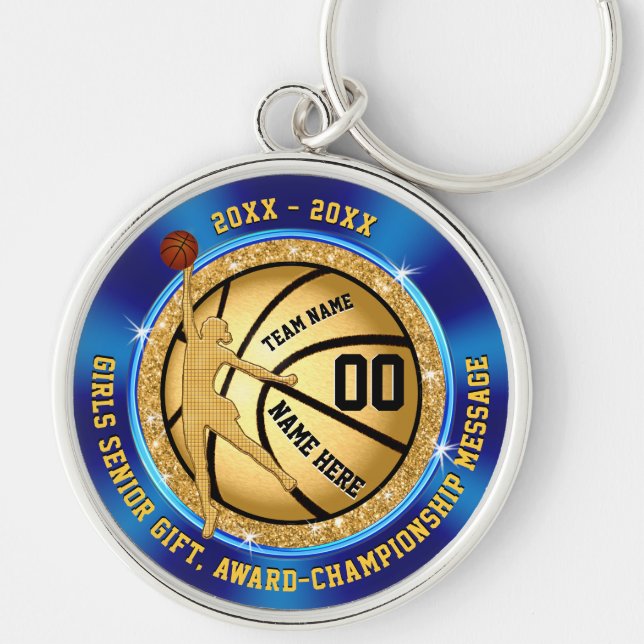 Girls Basketball Gifts for Teens Senior Basketball Keychain (Front)