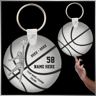 Girls Basketball Gifts with Your Text and Colours Keychain