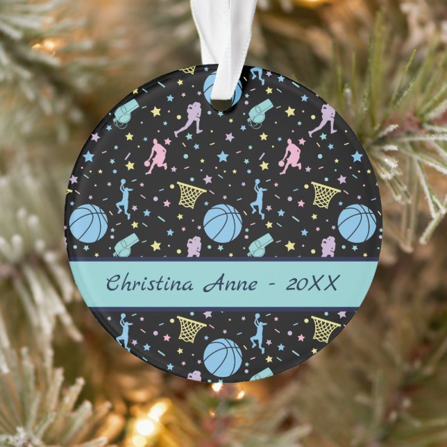 Girls Basketball Players - Stars Pattern Ornament (Tree)