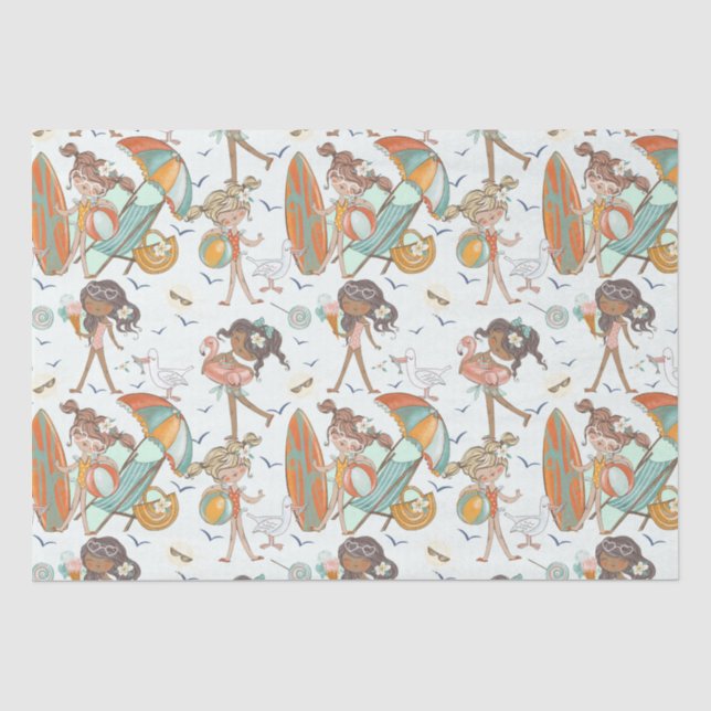 Girls Beach Party Tissue Paper (Front)