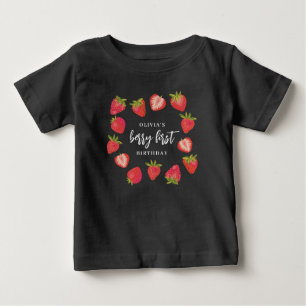 Girl's Berry First Summe Strawberry 1st Birthday Baby T-Shirt