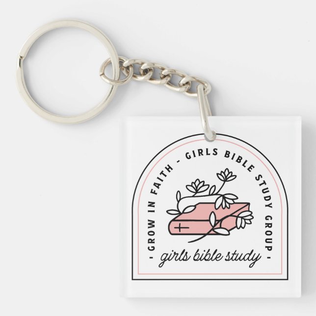Girls bible study reading group aesthetic keychain (Front)