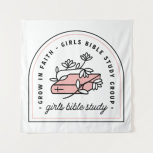 Girls bible study reading group aesthetic tapestry