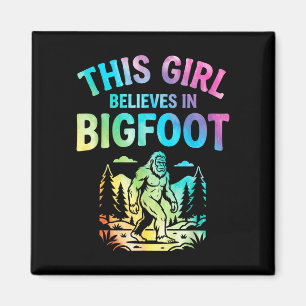 Girls bigfoot believer tie dye sasquatch cryptid magnet