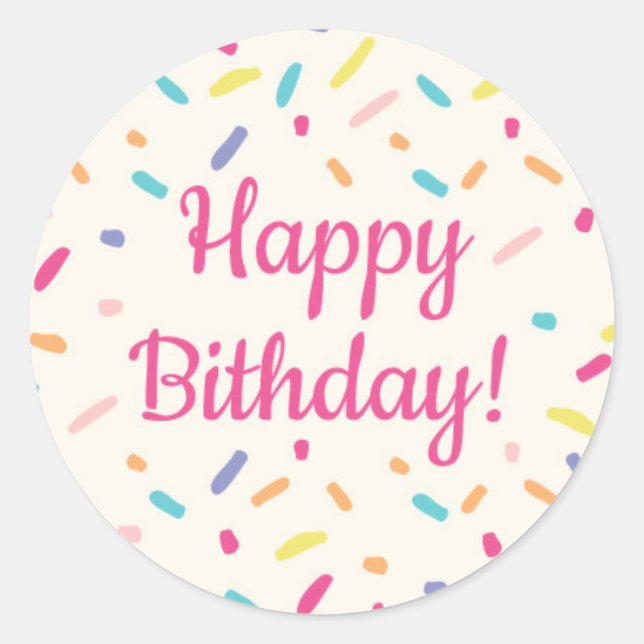 Girl's Birthday Doughnut Party - Sticker 2 (Front)