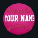 Girls Birthday gift idea custom name text pink<br><div class="desc">Create your unique Girls Birthday gift fuchsia pink cute custom name text Baseball adding your own personalized name, year, slogan, message or any text. Customizable cute baseball gift game for girls, female football players, women, mum, sister, daughter, girlfriend, cheerleaders, teen, teenager, baby girl, players, teammates, fans. Choose your favourite team...</div>