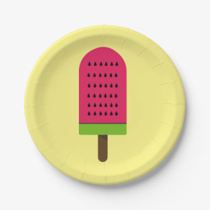 Girl's birthday party Summer watermelon ice-cream Paper Plate