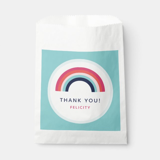 Girls Birthday Personalized Name Age Pink Blue Favour Bag (Front)