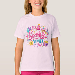 Girls Birthday Sparkle Time Cute Party Shirt