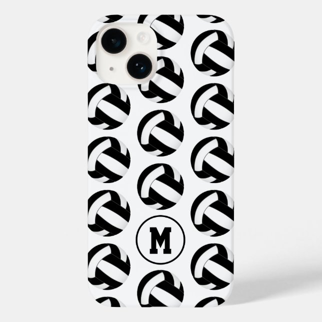 girls black white volleyballs pattern  Case-Mate iPhone case (Back)