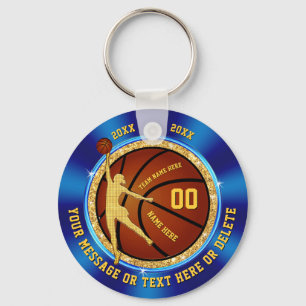 Girls Blue and Gold Cheap Basketball Keychains