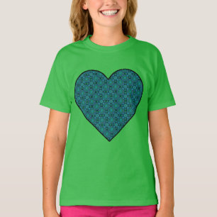 Girls Blue Pastel Heart T-Shirt