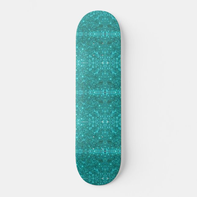 Girls Blue Sparkle Skateboard (Front)