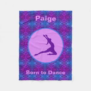 Girls Born to Dance Blue / Purple Fleece Blanket
