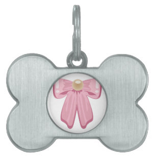 Girls Bow Pet ID Tag