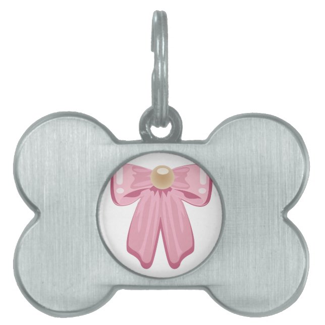 Girls Bow Pet ID Tag (Front)