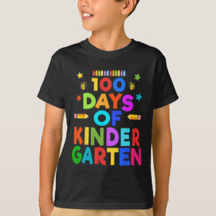 Girls Boys 100 Days Of Kindergarten Celebration Ki T-Shirt