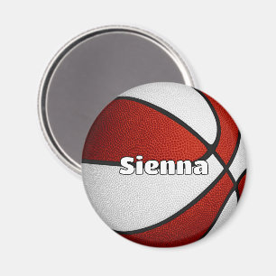 girls boys basketball red team colours magnet