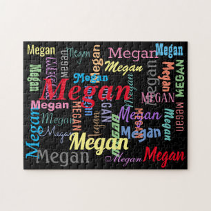 Girl's/Boy's Name in Many Type Styles & Colours Jigsaw Puzzle