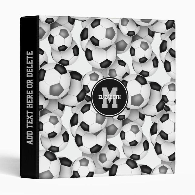 girls boys sports soccer balls back to school binder (Front/Spine)