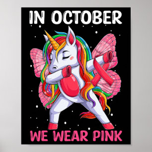 Girls Breast Cancer Awareness For Toddlers Kids Poster