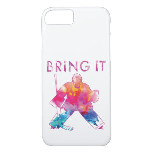 Girls Bring It Hockey Goalie Pink Watercolor Case-Mate iPhone Case
