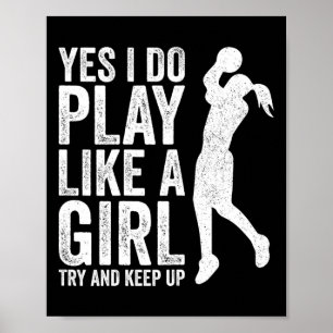 Girls Bysketbyll Player Clothes Quotes Gift Play L Poster
