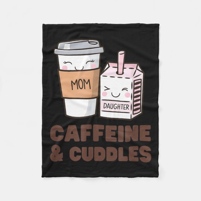 Girls Caffeine &amp; Cuddles Twinning Coffee Juice Fleece Blanket (Front)
