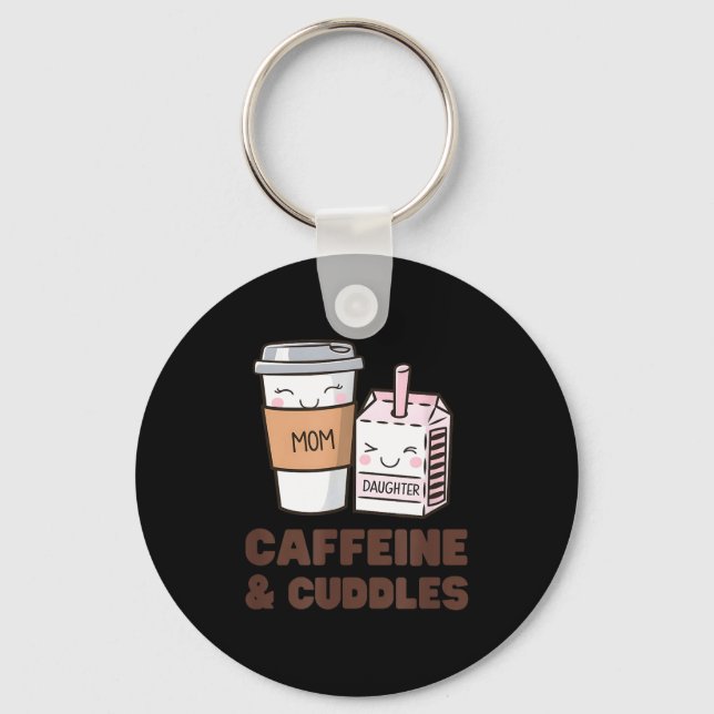 Girls Caffeine &amp; Cuddles Twinning Coffee Juice Keychain (Front)