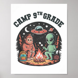 Girls Camp 9th Grade Bigfoot Campground Alien Camp Poster