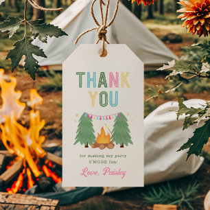 Girl's Camping Party Favour Tag