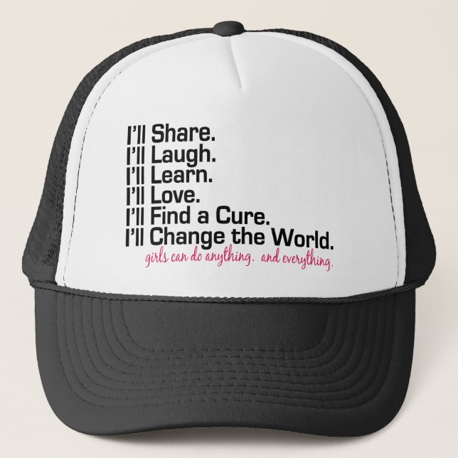 girls can do anything (girl power) trucker hat (Front)