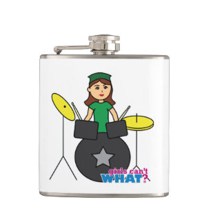 Girls Can't WHAT? ColorizeME Custom Design Hip Flask