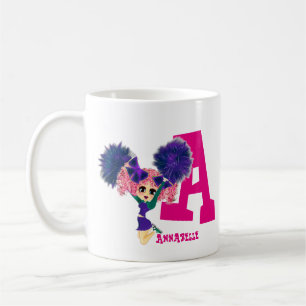 Girls CHEERLEADER Personalized Named Monogram Coffee Mug