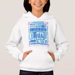Girls Cheerleading Typography in Blue and Pink