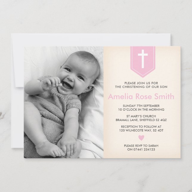 Girls Christening/Baptism Invitation (Front)