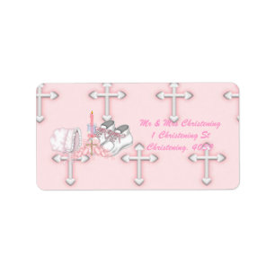 Girls Christening Wish Label