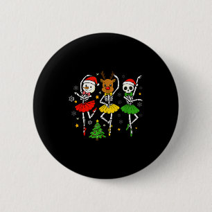 Girls Christmas Ballet Skeleton Ballerina Women Sk 2 Inch Round Button