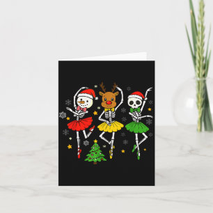 Girls Christmas Ballet Skeleton Ballerina Women Sk Card