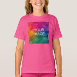 Girls Clothing Add Image Wow Pink Template Kids T-Shirt<br><div class="desc">Girls Clothing Add Image Wow Pink Template Kids Add Logo Kids Girls Basic T-Shirt.</div>